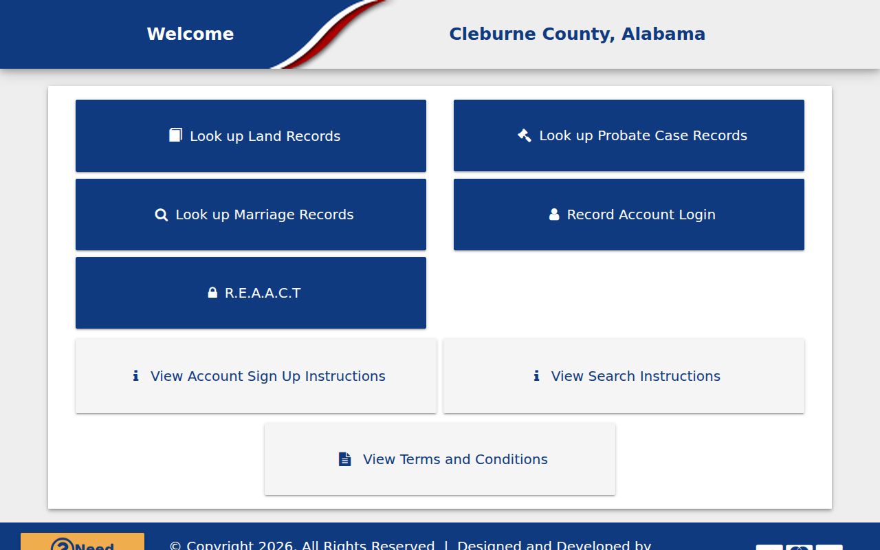 Cleburne County Probate Court records portal for genealogy research