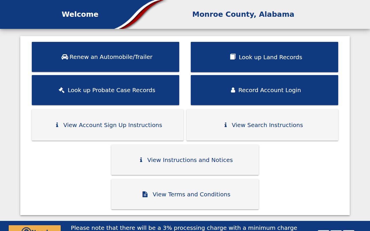 Monroe County Probate Court records portal for genealogy research